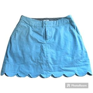 Crown & Ivy baby blue scallop hem skort size 2